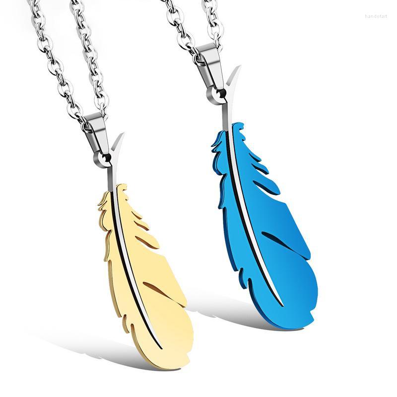 Pendant Necklaces Romantic Couple Titanium Steel Feather Creative Stainless Accessories Fashion Party Jewelry Valentine's Day Gifts
Pendant Necklaces Romantic Couple Titanium Steel Feather Creative Stainless Accessories Fashion Party Jewelry Valentine's Day Gifts