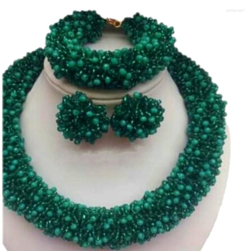 Necklace Earrings Set High Quality Dubai Jewelry Green Bold African Choker Bracelet Custom Color Jew Beads, Picture shown
Necklace Earrings Set High Quality Dubai Jewelry Green Bold African Choker Bracelet Custom Color Jew Beads, Picture shown