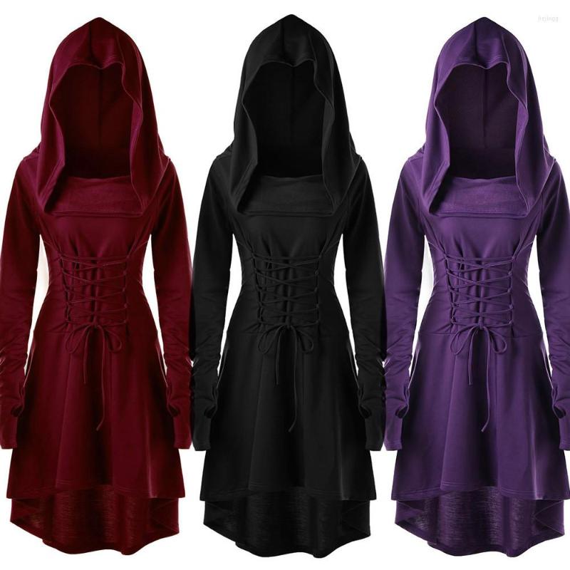 Casual Dresses #Z35 Vintage Gothic Style Dress Women Lace Up Hooded Pullover Shirt Cross Bandage Slim Asymmetrical Party, Black
Casual Dresses #Z35 Vintage Gothic Style Dress Women Lace Up Hooded Pullover Shirt Cross Bandage Slim Asymmetrical Party, Black
