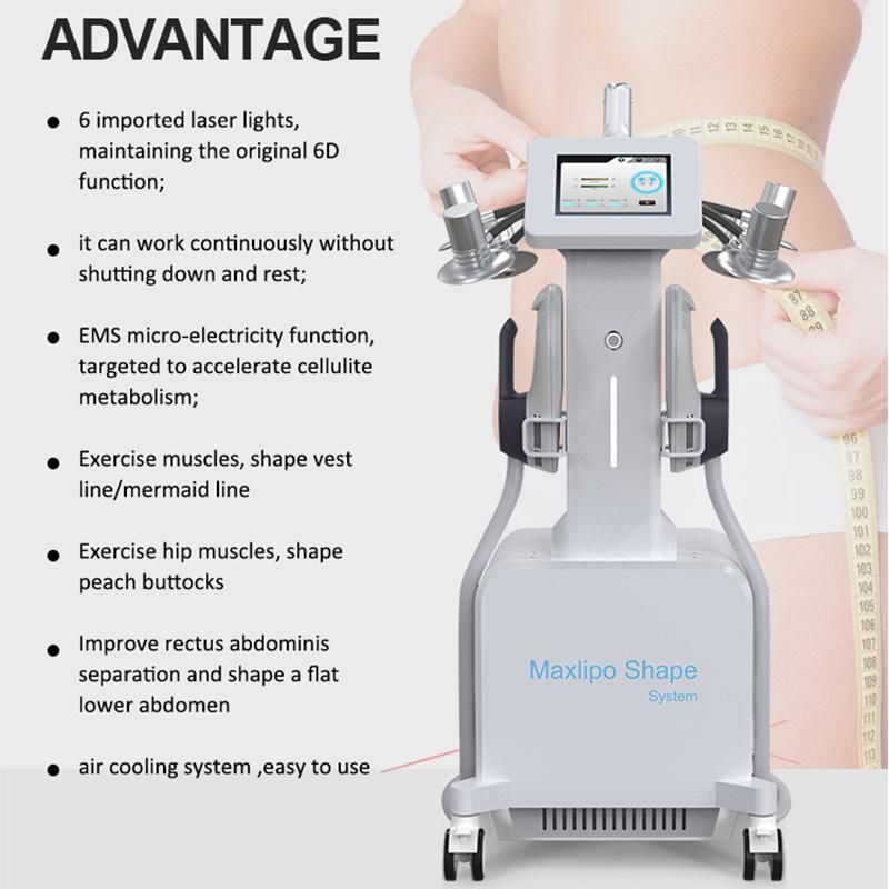 New 6D lipo laser Slimming ems body shaping EMSlim Machine lipo Dual wavelength Diode LipoLaser EMSS Sculpt muscle built fat reduce stronger muscles