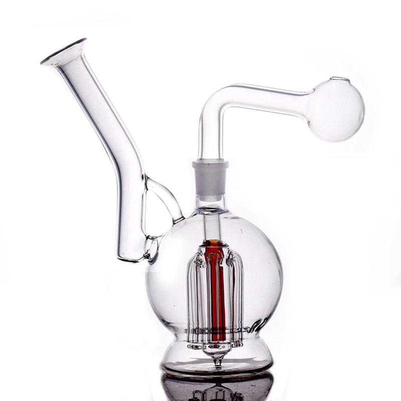 High Quality Glass Oil Burner Bong Hookah Water Pipes with Thick Pyrex Clear Heady Recycler Hand Bongs for Smoking Oil Burner Pipe 1pcs