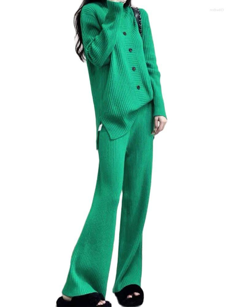 Women' Two Piece Pants Casual Knitted Suit Slots High Waist Trousers -Piece Set 2022 Autumn And Winter Fashion Clothing, Green
Women' Two Piece Pants Casual Knitted Suit Slots High Waist Trousers -Piece Set 2022 Autumn And Winter Fashion Clothing, Green