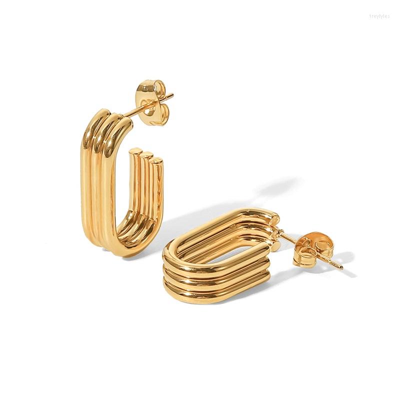Stud Earrings Youthway Three-layer U-shaped Open Stainless Steel 18k PVD Gold Plated Fashion Vintage Classic Jewelry Women 2022
Stud Earrings Youthway Three-layer U-shaped Open Stainless Steel 18k PVD Gold Plated Fashion Vintage Classic Jewelry Women 2022