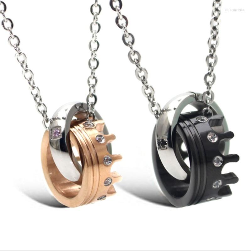 Pendant Necklaces 2 Pieces/Set Fashion Personality Zirconia Crown Ring Necklace Valentine Day Couple Jewelry
Pendant Necklaces 2 Pieces/Set Fashion Personality Zirconia Crown Ring Necklace Valentine Day Couple Jewelry