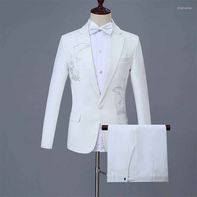 Men' Suits -2XL 2022 Performance Costumes Sequins Stage Chorus Men' Dresses Singer Presenters, White 2
Men' Suits -2XL 2022 Performance Costumes Sequins Stage Chorus Men' Dresses Singer Presenters, White 2