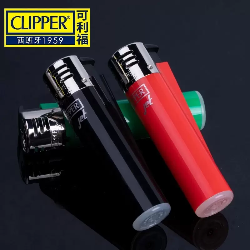 Original Windproof Torch Clipper Straight Flame Unfilled Gas Butane Cigarette Pipe Smoking Lighter Jet Iatable Compact Portable Wholesale W260202