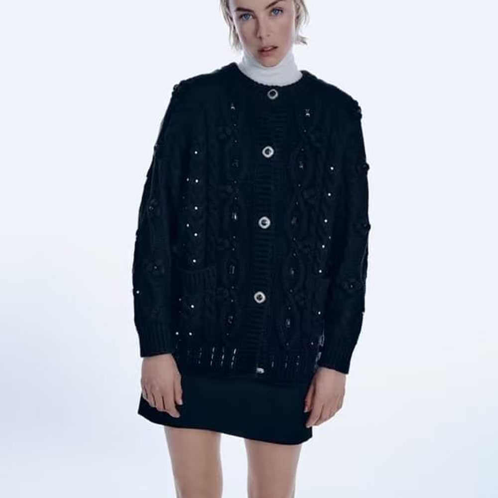 Winter Women's Sweater New Beauty Winter Eight Strand Knitted Round Neck Cardigan Knitted Long Sleeve Top, Black
Winter Women's Sweater New Beauty Winter Eight Strand Knitted Round Neck Cardigan Knitted Long Sleeve Top, Black