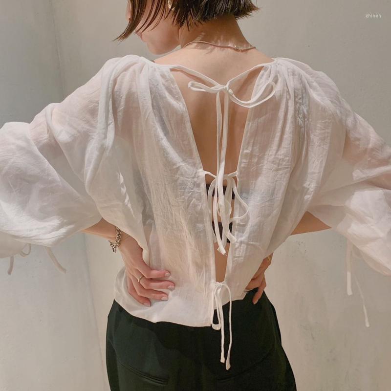 Women' Blouses Feminino Sexy Backless Drawstring Blouse Women Japanese O Neck Puff Sleeve Blusas Mujer Summer Aesthetic Fashion Shirts Tops, Picture color
Women' Blouses Feminino Sexy Backless Drawstring Blouse Women Japanese O Neck Puff Sleeve Blusas Mujer Summer Aesthetic Fashion Shirts Tops, Picture color