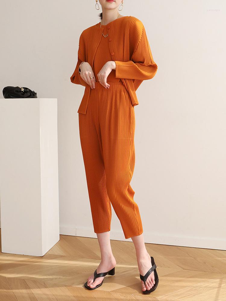 Women's Two Piece Pants Women's Woman Pleated Suit Sold Separately Orange Batwing Sleeve Coat Nine Length Straight Pant Casual 2022, Wine red pants
Women's Two Piece Pants Women's Woman Pleated Suit Sold Separately Orange Batwing Sleeve Coat Nine Length Straight Pant Casual 2022, Wine red pants