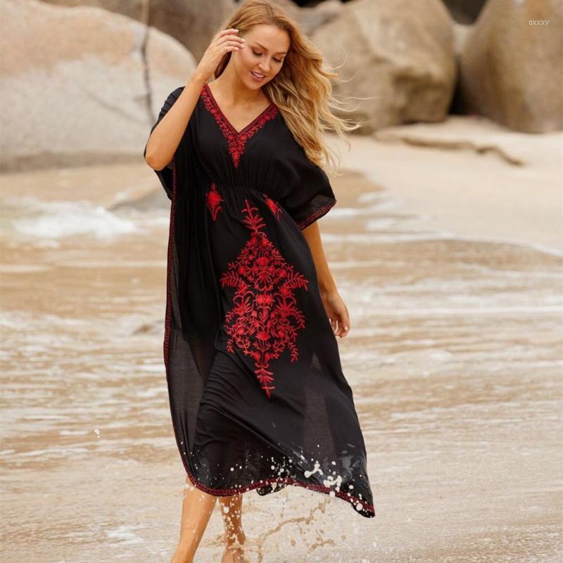 Women's Swimwear Women's Embroidery Kaftan Beach Tunic Cotton Cover Up Saida De Praia Swimsuit Ropa Mujer Vestidos FiestaWomen's, Red
Women's Swimwear Women's Embroidery Kaftan Beach Tunic Cotton Cover Up Saida De Praia Swimsuit Ropa Mujer Vestidos FiestaWomen's, Red