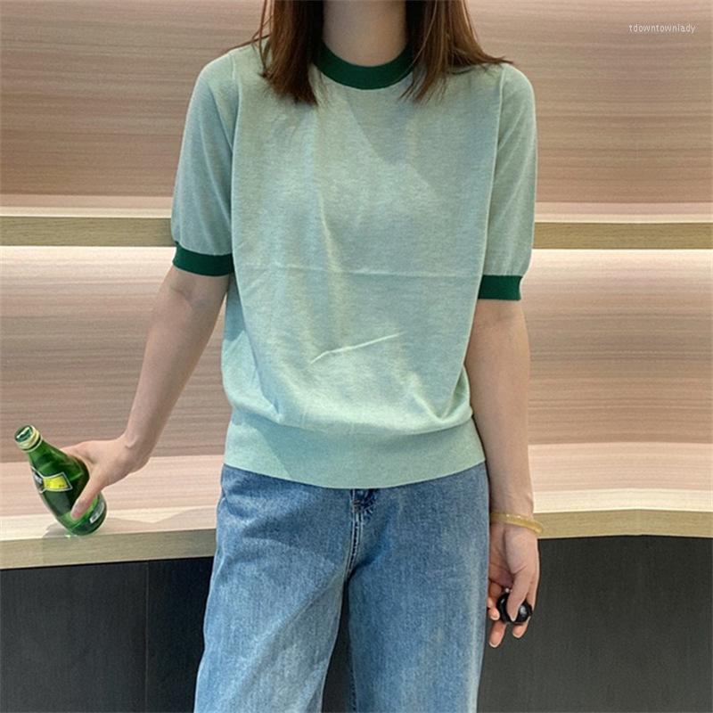 Women's T Shirts Girls Knitted Short Sleeve T-shirt Multicolor Women Summer Cute Sweater Tshirt Green Striped Knit Top Knitwear Tees, White
Women's T Shirts Girls Knitted Short Sleeve T-shirt Multicolor Women Summer Cute Sweater Tshirt Green Striped Knit Top Knitwear Tees, White
