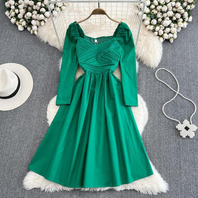 Casual Dresses Korean Women Midi Dress Long Sleeve Solid Plaid A Line Pleated Autumn Winter Clothes, Black
Casual Dresses Korean Women Midi Dress Long Sleeve Solid Plaid A Line Pleated Autumn Winter Clothes, Black
