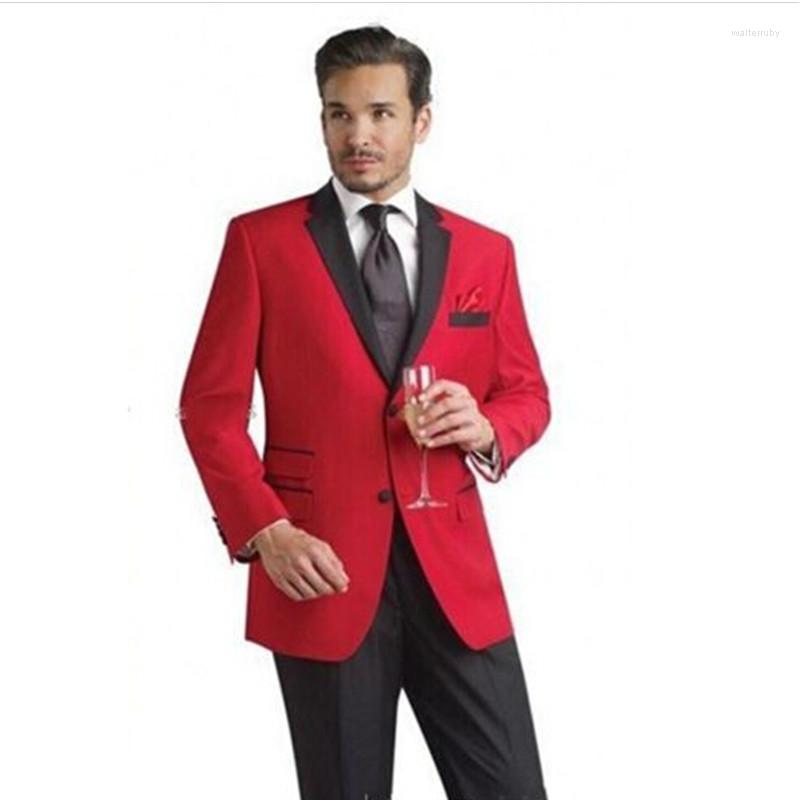 Men's Suits Mens Red Groomsmen Groom Tuxedos Black Notch Lapel Man Wedding Suit Custom The Blouse And Trousers
Men's Suits Mens Red Groomsmen Groom Tuxedos Black Notch Lapel Man Wedding Suit Custom The Blouse And Trousers