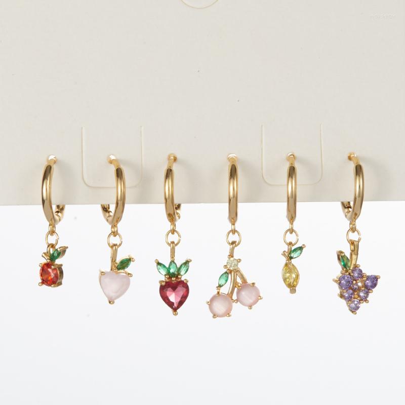 Hoop Earrings Shiny Zircon Accessories Crystal Fruit Drop Earring For Women Cute Cherry Pineapple Grapes Gift Small Oreille Femme Jewerly
Hoop Earrings Shiny Zircon Accessories Crystal Fruit Drop Earring For Women Cute Cherry Pineapple Grapes Gift Small Oreille Femme Jewerly