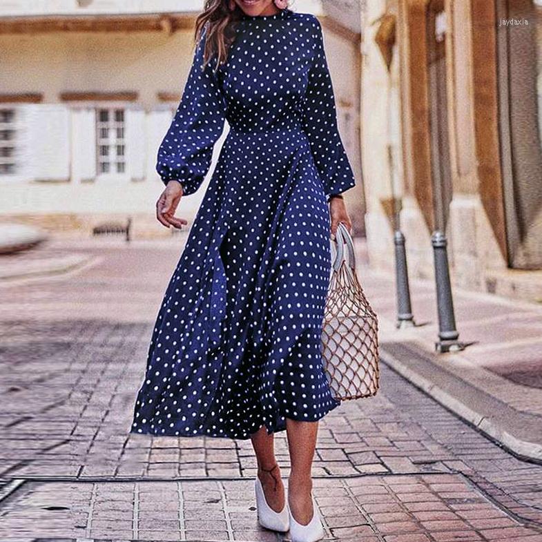 Casual Dresses Women Vintage Polka Dot Pirnt Long Sleeves Autumn Maxi Dress, Blue
Casual Dresses Women Vintage Polka Dot Pirnt Long Sleeves Autumn Maxi Dress, Blue