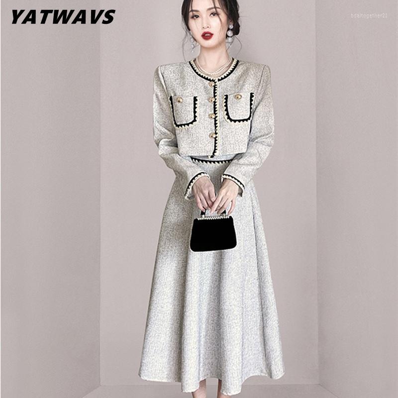 Work Dresses Runway Weave Tweed Skirt 2-Piece Suit Women Long Sleeve Short Jacket Coat Fashion High Waist A-Line Midi Skirts Set Ladies, Picture color
Work Dresses Runway Weave Tweed Skirt 2-Piece Suit Women Long Sleeve Short Jacket Coat Fashion High Waist A-Line Midi Skirts Set Ladies, Picture color