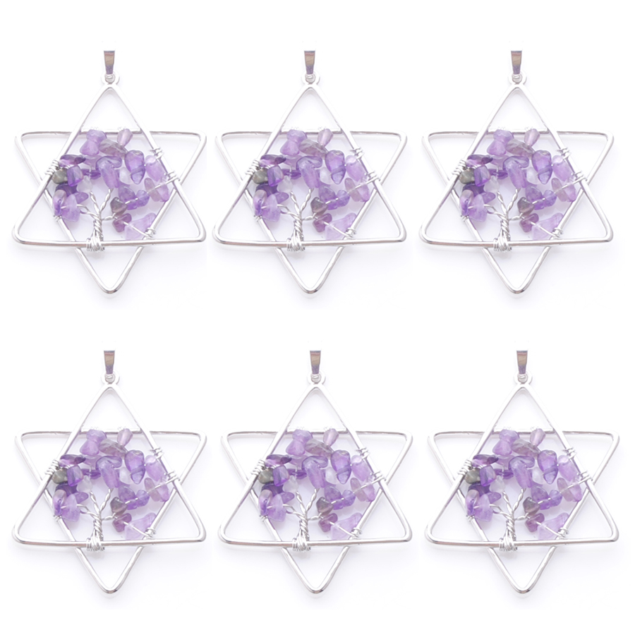Natural Amethysts Chips Stone Tree of Life Pendants Chakra Reiki Five Pointed Star Metal Merkaba Jewelry N3804
Natural Amethysts Chips Stone Tree of Life Pendants Chakra Reiki Five Pointed Star Metal Merkaba Jewelry N3804