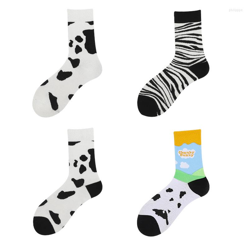 Men's Socks In The Winter Cartoon Cow Street Ins Wet Manufacturer Direct Wholesale Men And Women, See chart