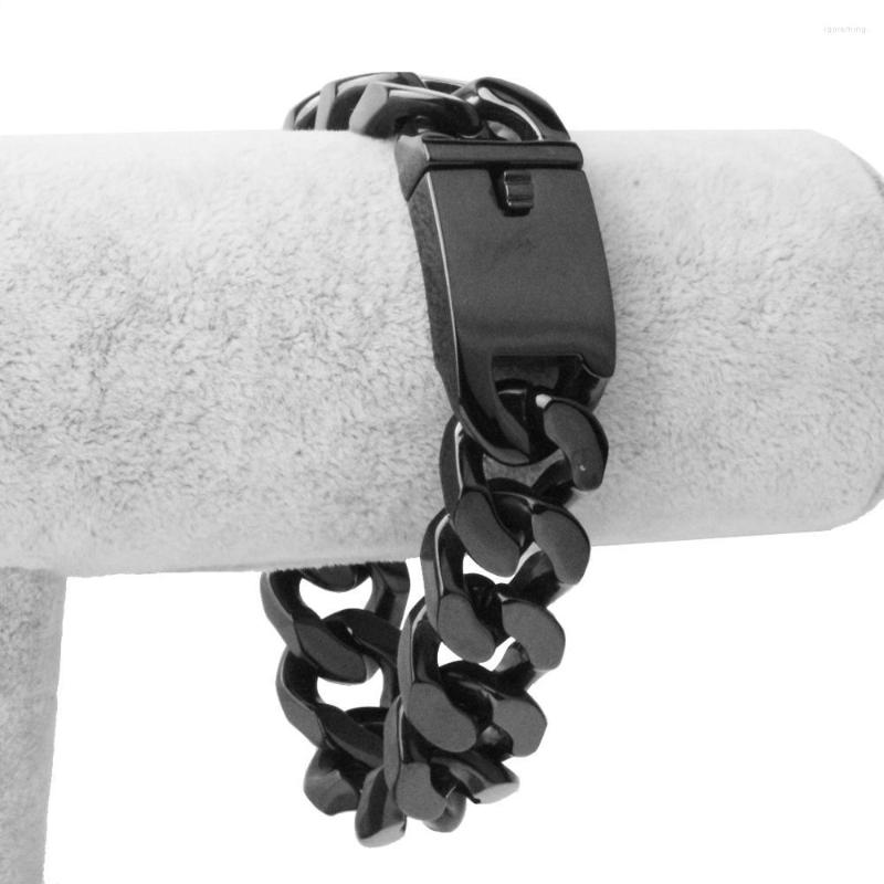 Link Bracelets Heavy Jewelry Top Design Black Stainless Steel Cuban Curb Chain Gift Men's Bracelet Bangle Fashion Buckle 9" 20mm
Link Bracelets Heavy Jewelry Top Design Black Stainless Steel Cuban Curb Chain Gift Men's Bracelet Bangle Fashion Buckle 9" 20mm