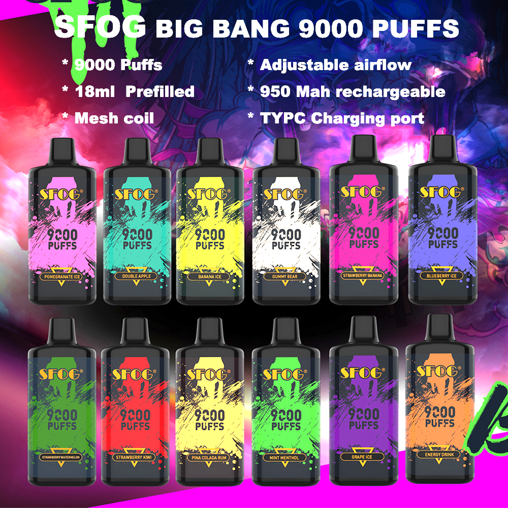 original disposable vape sfog big bang 9000 puffs e cigarette pre-filled 18ml pod mesh coil vape disposable puff 9k 12 flavors vapes box rechargeable vapor puff 9000
original disposable vape sfog big bang 9000 puffs e cigarette pre-filled 18ml pod mesh coil vape disposable puff 9k 12 flavors vapes box rechargeable vapor puff 9000