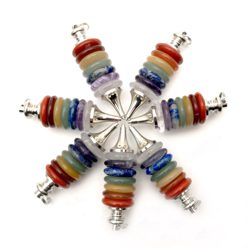 Natural Stone 7 Reiki Chakra Pendulums Pendant Necklace Wheels of Life Gems Jewelry making Wicca Dowsing BH007
Natural Stone 7 Reiki Chakra Pendulums Pendant Necklace Wheels of Life Gems Jewelry making Wicca Dowsing BH007