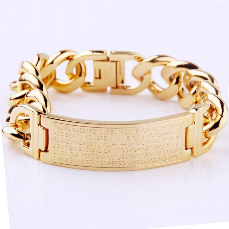 Link Bracelets Cross Bible Bracelet Hip Hop Jewelry Large Wide Stainless Steel Gold Color Multilayer Cuban Men Gift For Him
Link Bracelets Cross Bible Bracelet Hip Hop Jewelry Large Wide Stainless Steel Gold Color Multilayer Cuban Men Gift For Him