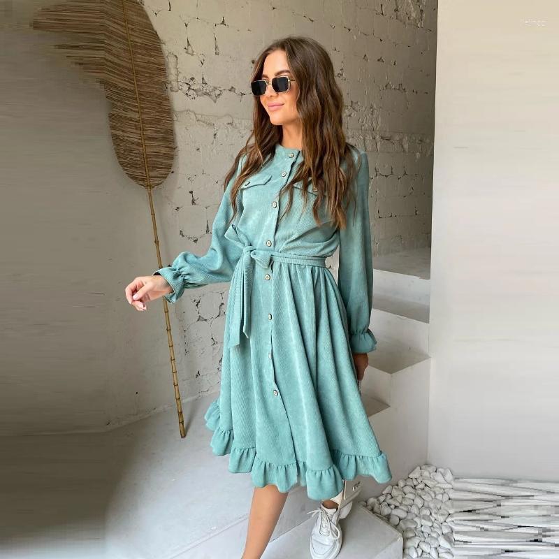 Casual Dresses Corduroy Ruffles Dress Women Vintage O Neck Butterfly Sleeve Belt Slim A-Line Knee Length Party Single Breasted, Claret
Casual Dresses Corduroy Ruffles Dress Women Vintage O Neck Butterfly Sleeve Belt Slim A-Line Knee Length Party Single Breasted, Claret