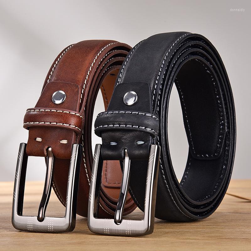 Belts High Quality Men's Cowhide Belt Top Layer Zinc Alloy Pin Buckle Business Casual All-match Retro Leather Product, Black
Belts High Quality Men's Cowhide Belt Top Layer Zinc Alloy Pin Buckle Business Casual All-match Retro Leather Product, Black