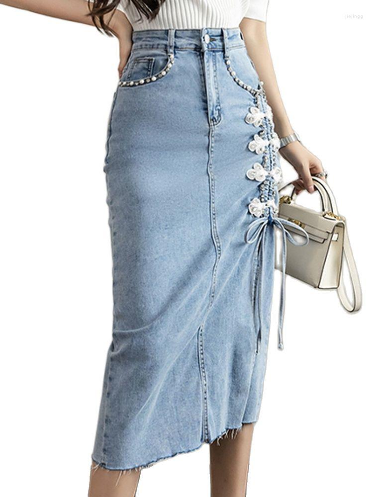Skirts Casual High Waist Denim Skirt Beaded Drawstring Slit 2022 Summer Korean Fashion Women' Clothing, Black
Skirts Casual High Waist Denim Skirt Beaded Drawstring Slit 2022 Summer Korean Fashion Women' Clothing, Black