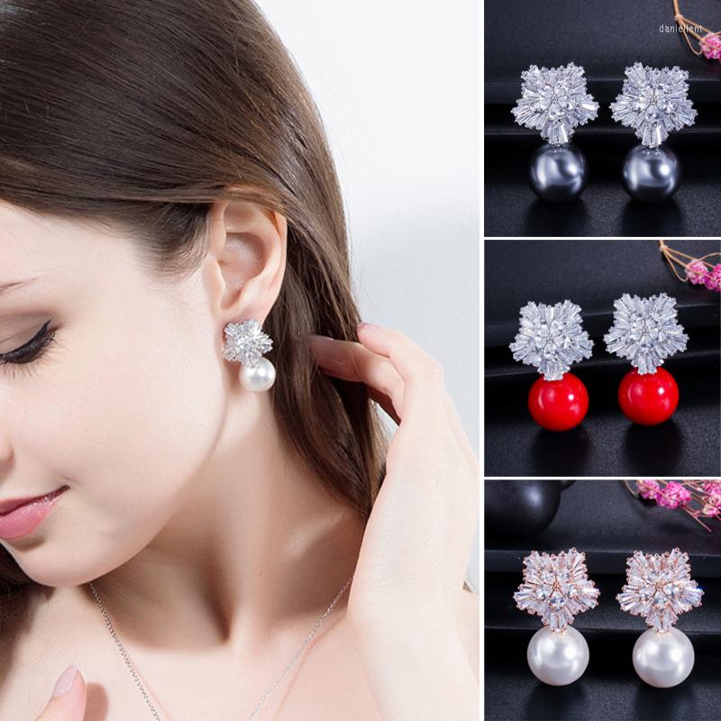 Dangle Earrings Luxury Crystal Snow Flower Zircon Drop Stud Korean Ear Studs Shell Pearl Bridal Earring Wedding Party Jewelry Gifts
Dangle Earrings Luxury Crystal Snow Flower Zircon Drop Stud Korean Ear Studs Shell Pearl Bridal Earring Wedding Party Jewelry Gifts