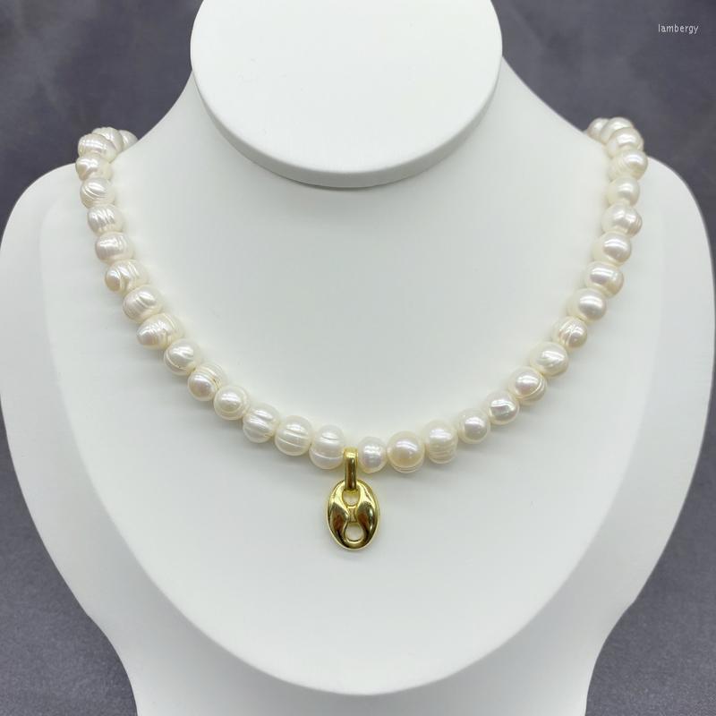 Chains Winter Custom Jewelry 18K Plated Pig Nose Charms Freshwater Pearl Trendy Necklace
Chains Winter Custom Jewelry 18K Plated Pig Nose Charms Freshwater Pearl Trendy Necklace