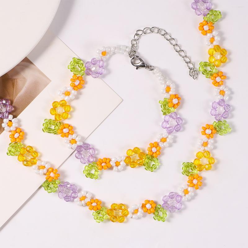 Necklace Earrings Set Lady Summer Holiday Style Braided FlowerBracelat Imitation Pearl Simple Bead Jewrlry, Picture shown
Necklace Earrings Set Lady Summer Holiday Style Braided FlowerBracelat Imitation Pearl Simple Bead Jewrlry, Picture shown