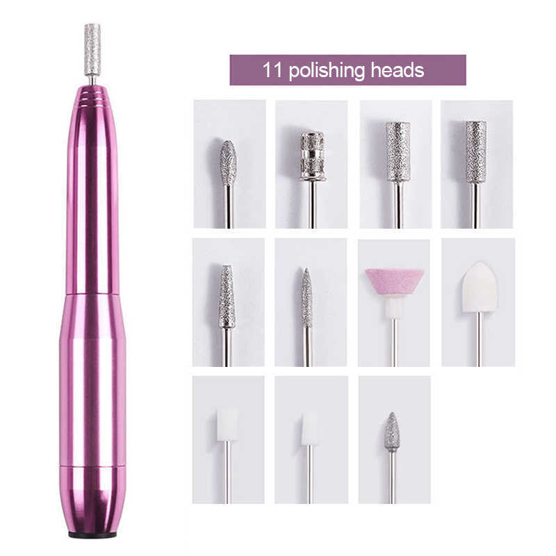 Nail Art Kits USB Electric Drill Machine Manicure Mini Portable Strong Polisher Grinder Sander Schuurmachine Pedicure Tools Kit Pedikure-werkzeugset