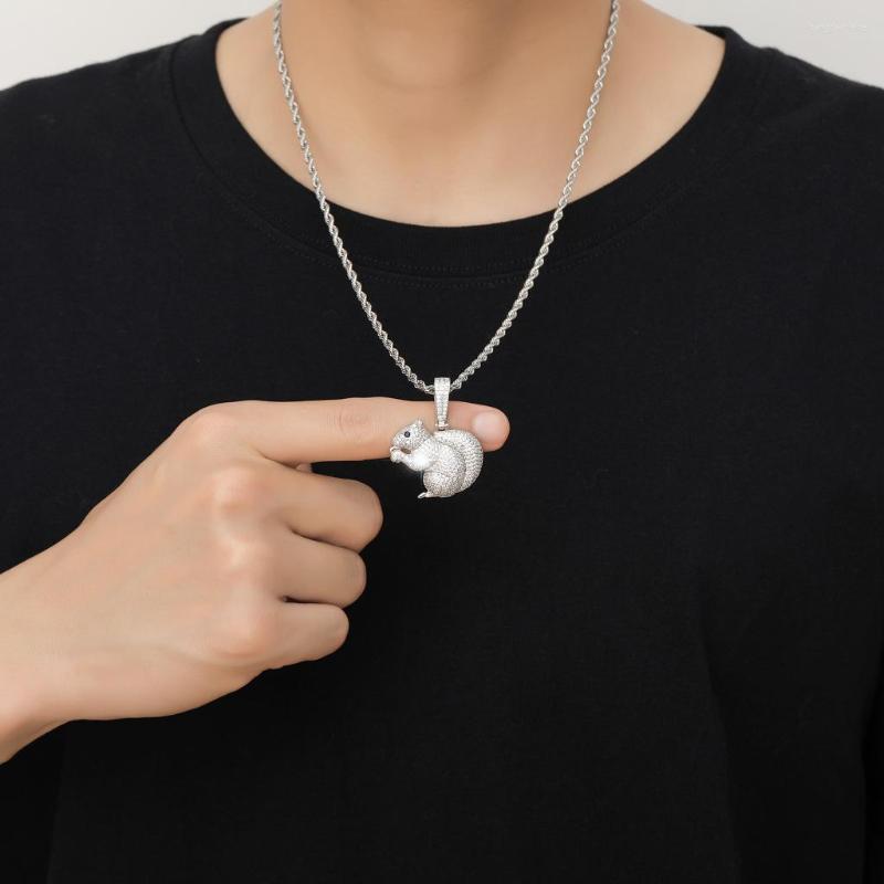 Chains ULJ Cute Cartoon Squirrel Pendant Copper Inlaid 5A Cubic Zirconia Simple And Versatile Hip-Hop Necklace Jewelry
Chains ULJ Cute Cartoon Squirrel Pendant Copper Inlaid 5A Cubic Zirconia Simple And Versatile Hip-Hop Necklace Jewelry