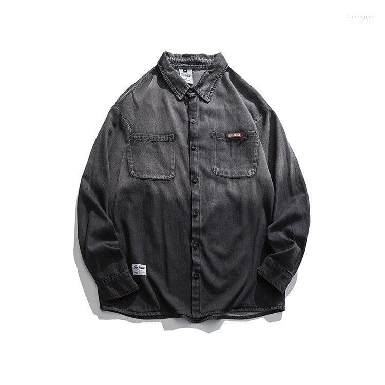 Men's Casual Shirts Men's 2022 Autumn Denim Shirt Japanese Tide Brand Contrast Color Gradient Loose Fashion Pocket Decoration, As photo
Men's Casual Shirts Men's 2022 Autumn Denim Shirt Japanese Tide Brand Contrast Color Gradient Loose Fashion Pocket Decoration, As photo