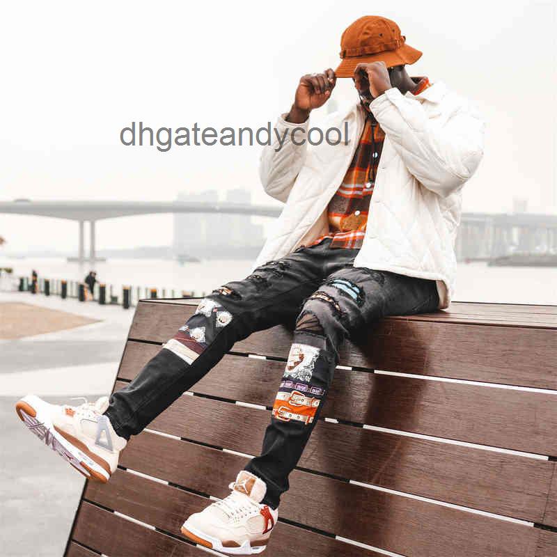 Fashion Mens amirs PatHole Men's amiris Jeans mens Gaojiechao Brand jean Beggar Young pantss Designer Elastic Slim Leggings 023L MWN7, Black
Fashion Mens amirs PatHole Men's amiris Jeans mens Gaojiechao Brand jean Beggar Young pantss Designer Elastic Slim Leggings 023L MWN7, Black