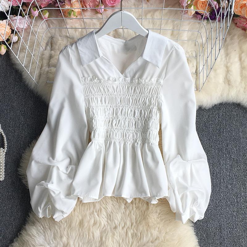 Women's Blouses Autumn Women's Solid Color Pullover Shirts Long Sleeve Waist Lapel Korean Version Short, Green
Women's Blouses Autumn Women's Solid Color Pullover Shirts Long Sleeve Waist Lapel Korean Version Short, Green