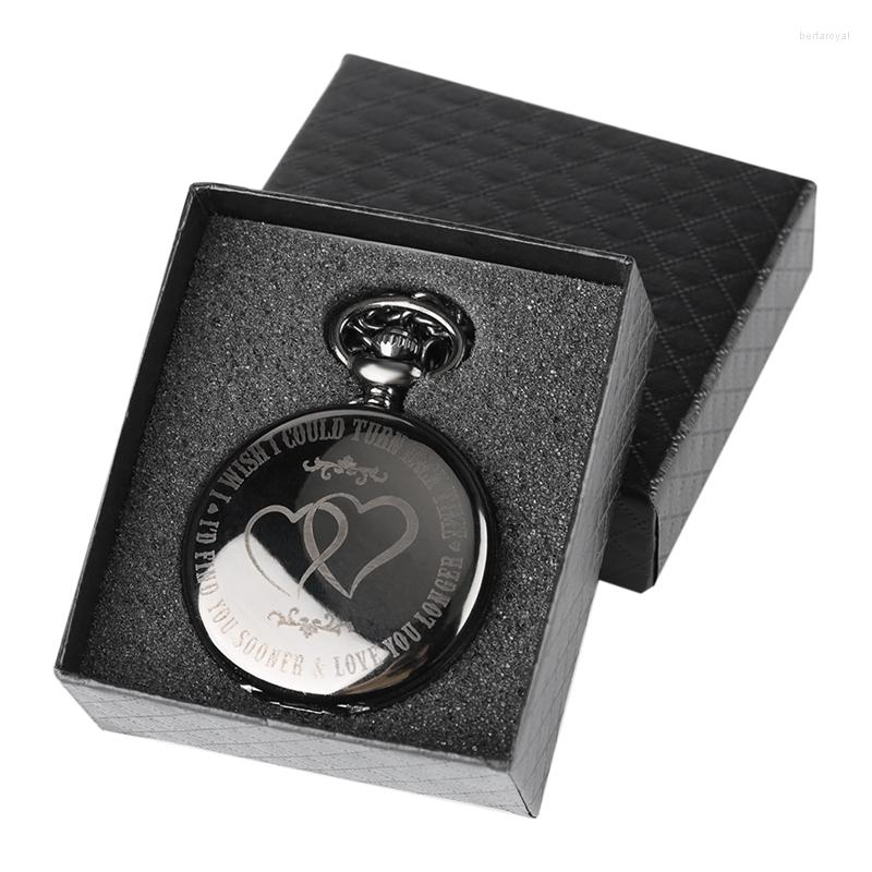 Pocket Watches I WISH COULD TURN BACK TIME Theme Retro Black Smooth Quartz Watch Engraved LOVE YOU LONGER 30cm Chain Gifts Box, Only watch
Pocket Watches I WISH COULD TURN BACK TIME Theme Retro Black Smooth Quartz Watch Engraved LOVE YOU LONGER 30cm Chain Gifts Box, Only watch