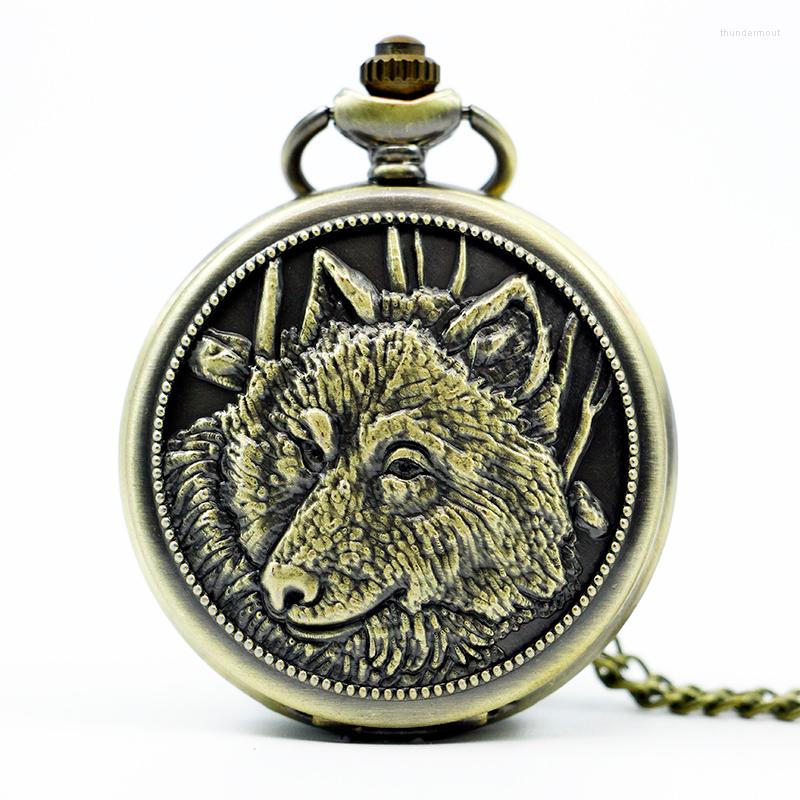 Pocket Watches Antique Bronze Carving Wolf Pattern Quartz Watch Fashion Gift With Chain For Men Women, Brown
Pocket Watches Antique Bronze Carving Wolf Pattern Quartz Watch Fashion Gift With Chain For Men Women, Brown