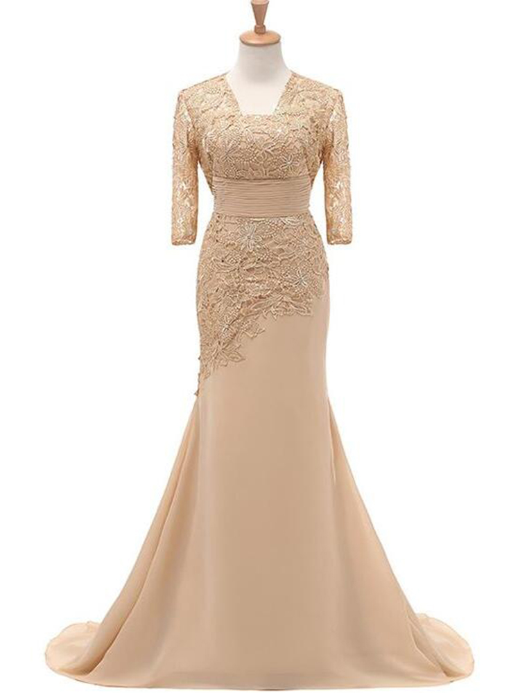 Women's Dress Elegant Mother of the Bride Dresses Champagne lace classic mermaid dress sleeveless jacket floor new in
Women's Dress Elegant Mother of the Bride Dresses Champagne lace classic mermaid dress sleeveless jacket floor new in