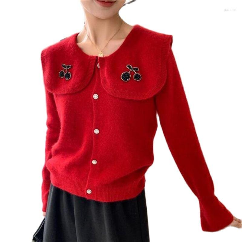 Women's Knits 2022 Europe And America Spring Autumn Women's Fashion Temperament Commuter Embroidery Loose Cardigan Sweater Coat, Red
Women's Knits 2022 Europe And America Spring Autumn Women's Fashion Temperament Commuter Embroidery Loose Cardigan Sweater Coat, Red