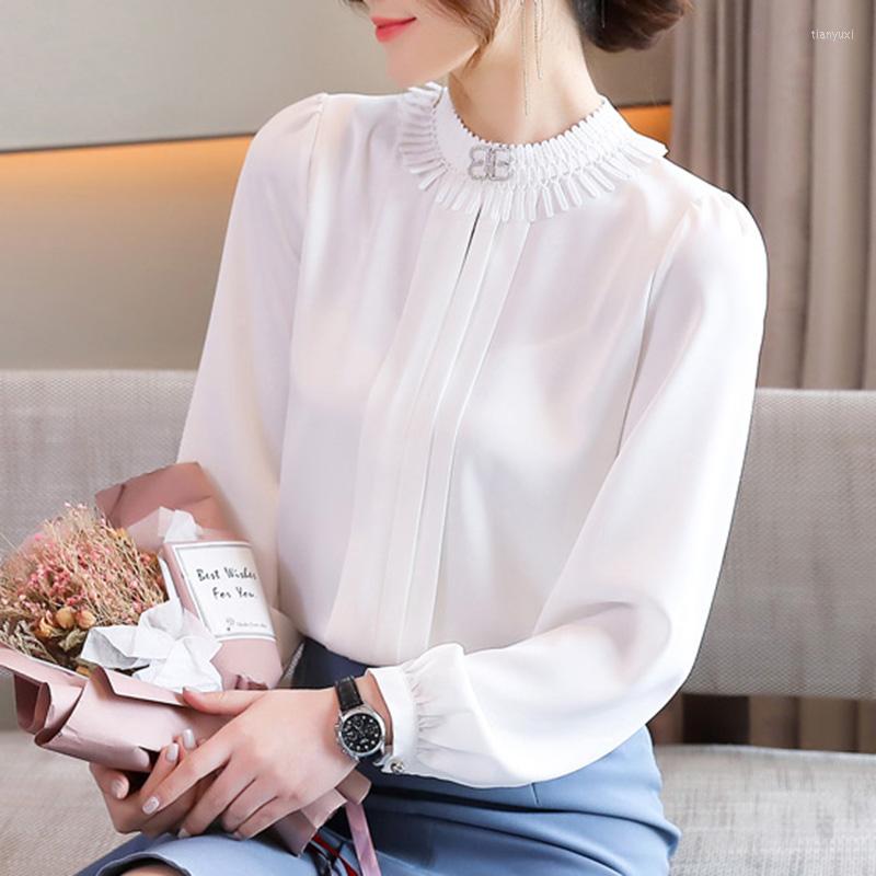 Women's Blouses Autumn 2022 Korean Style Silk Women's Lantern Sleeve Pleated Stand-Up Collar Loose Pullover Chiffon Shirt, White
Women's Blouses Autumn 2022 Korean Style Silk Women's Lantern Sleeve Pleated Stand-Up Collar Loose Pullover Chiffon Shirt, White