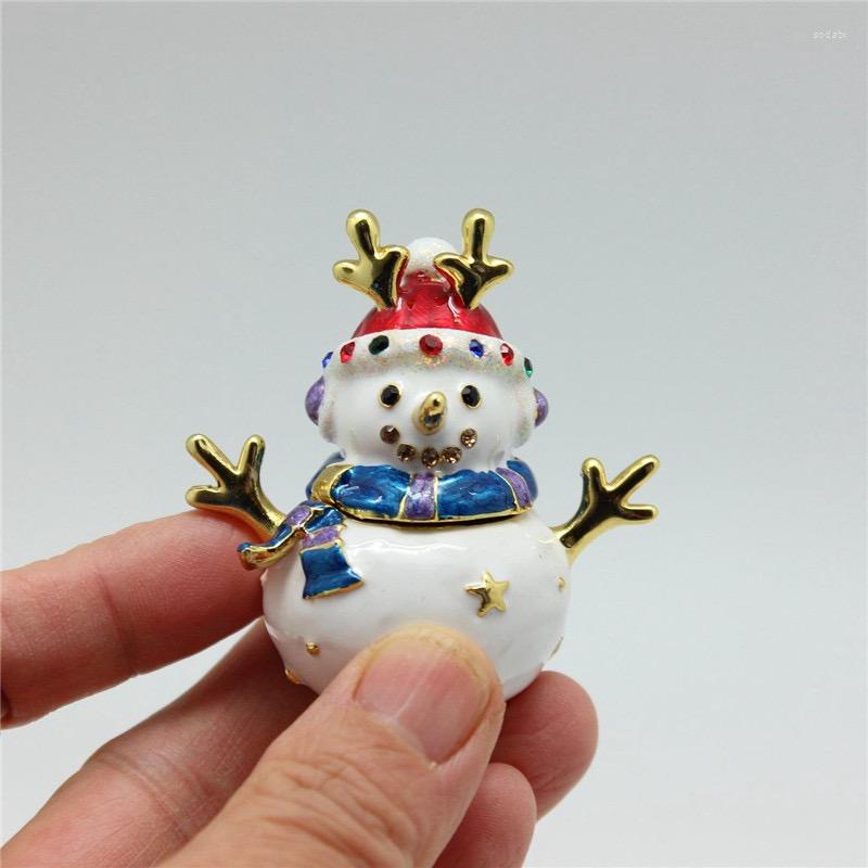 Jewelry Pouches Snowman Trinket Boxes Hand Painted Enameled With Shinning Rhinestones Ring Holder Unique Gift Christmas Decor
Jewelry Pouches Snowman Trinket Boxes Hand Painted Enameled With Shinning Rhinestones Ring Holder Unique Gift Christmas Decor