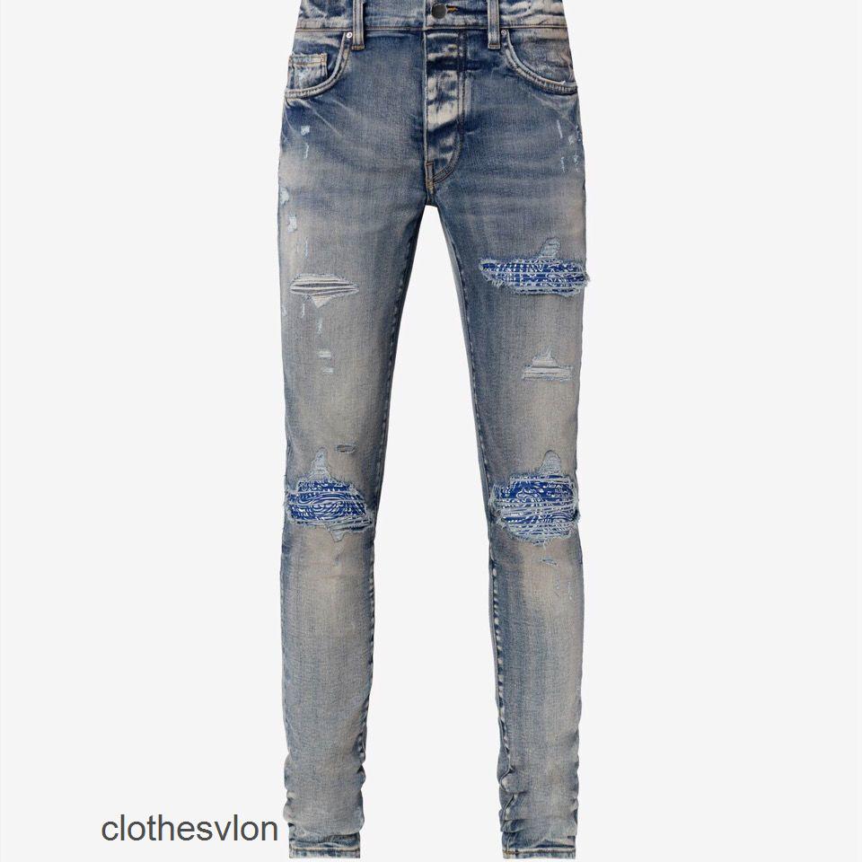 Designer Jeans Amirs Amires Jean Wash Blue Hole Worn Print Elastic Slim Fit Denim Pants Men's High Street Brand, Light blue
Designer Jeans Amirs Amires Jean Wash Blue Hole Worn Print Elastic Slim Fit Denim Pants Men's High Street Brand, Light blue