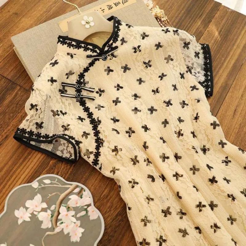 Ethnic Clothing Oversized Summer French Improved Cheongsam Women's 2022 Girl Chinese Style Retro Dress Qipao Modern Clothes
Ethnic Clothing Oversized Summer French Improved Cheongsam Women's 2022 Girl Chinese Style Retro Dress Qipao Modern Clothes