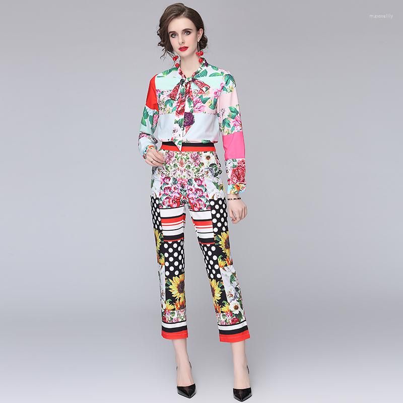 Women's Two Piece Pants Menahem 2022 Summer Floral Print Suits Women's Elegant Bow Collar Shirt Blouse Tops Slim Sunflower Dot Long 2, 2 piece set
Women's Two Piece Pants Menahem 2022 Summer Floral Print Suits Women's Elegant Bow Collar Shirt Blouse Tops Slim Sunflower Dot Long 2, 2 piece set