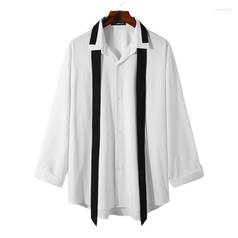 Men' Casual Shirts Men' Fashion Camisa Masculina 2022 Streetwear Personality With TieMen Shirt Patchwork Lapel Long Sleeve Button
Men' Casual Shirts Men' Fashion Camisa Masculina 2022 Streetwear Personality With TieMen Shirt Patchwork Lapel Long Sleeve Button