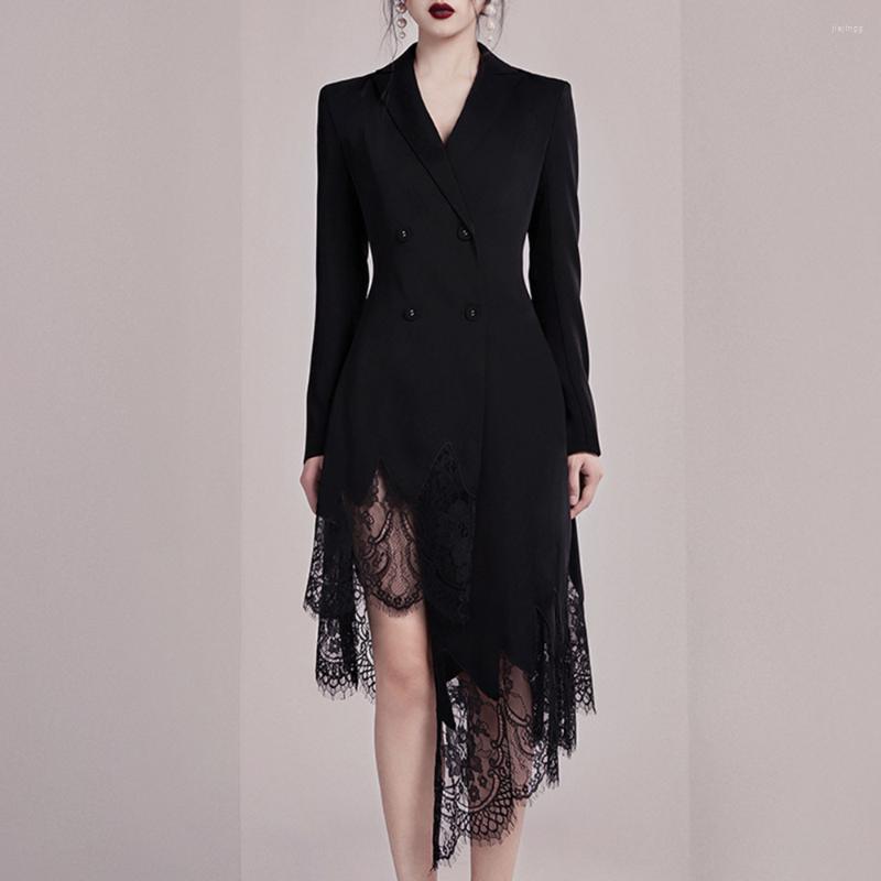 Casual Dresses JSXDHK Arrival Women' Irregular Party Dress Runway Autumn Winter Black Patchwork Lace Midi Fashion Lapel Vestidos
Casual Dresses JSXDHK Arrival Women' Irregular Party Dress Runway Autumn Winter Black Patchwork Lace Midi Fashion Lapel Vestidos
