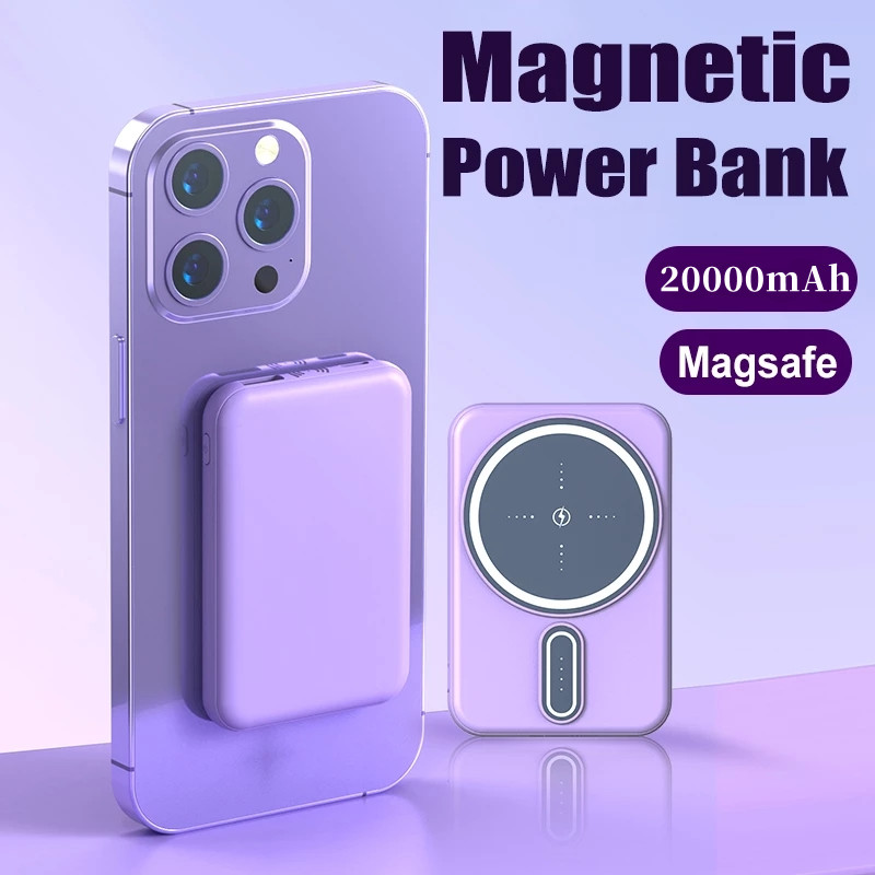External Battery Pack Portable Magnetic Power Banks High Capacity Charger Wireless Fast Charging for iPhone Xiaomi