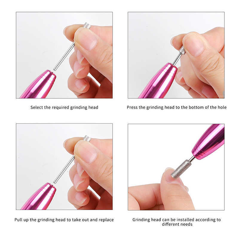 Nail Art Kits USB Electric Drill Machine Manicure Mini Portable Strong Polisher Grinder Sander Schuurmachine Pedicure Tools Kit Pedikure-werkzeugset